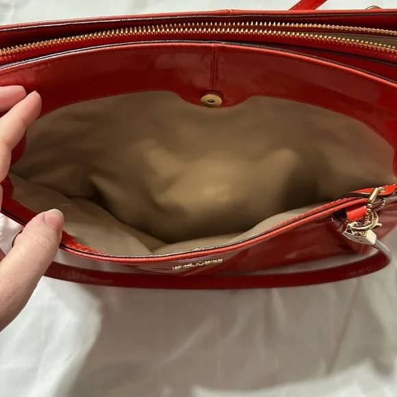 Coach Red Patent Leather Shoulder Bag - Picture 10 of 12